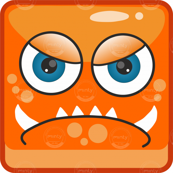 Orange angry monster