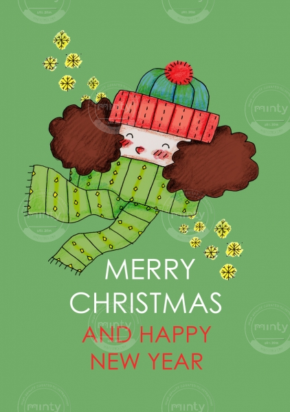 Merry Christmas and Happy New Year Postcard