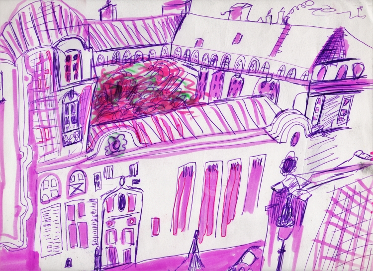 Pink architectural atmosphere