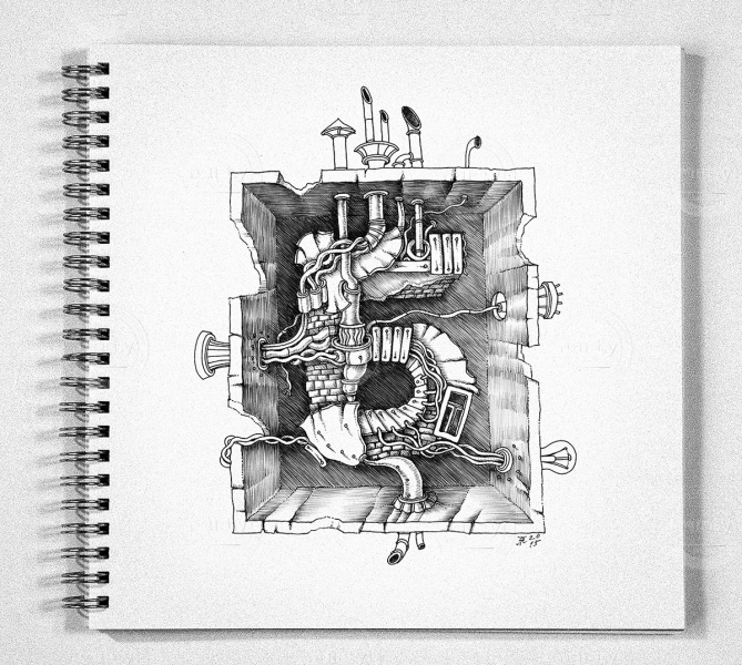 Drawing in a notebook Bookovsky‬ 03