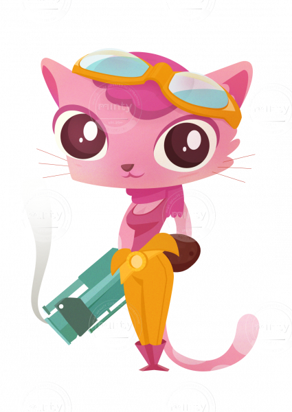 Miss kitty with a gun