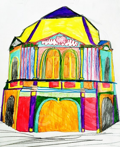 Colorfull pop rococo style pavillon
