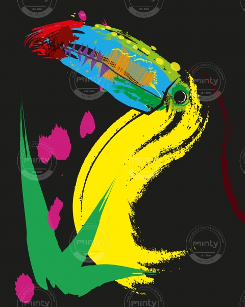 Colorfull and artsy toucan