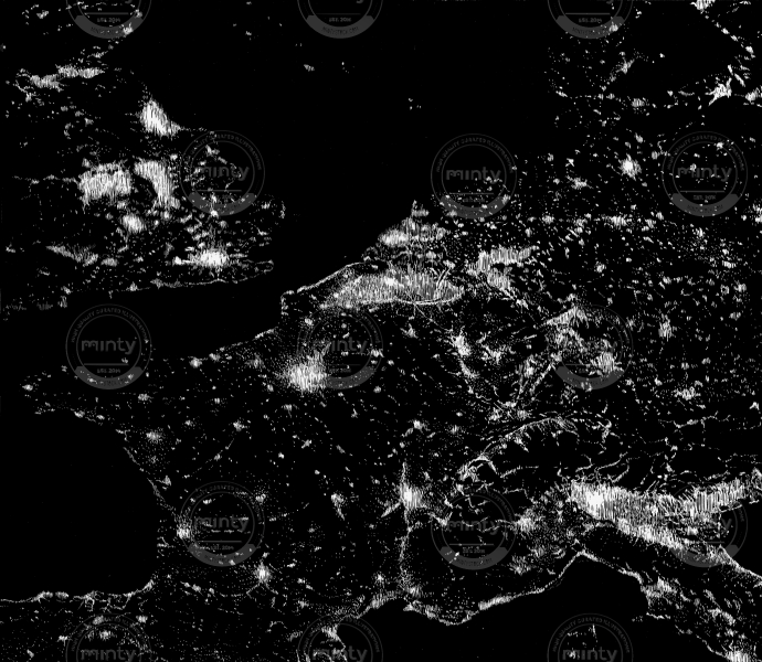 Europe at night from the sky