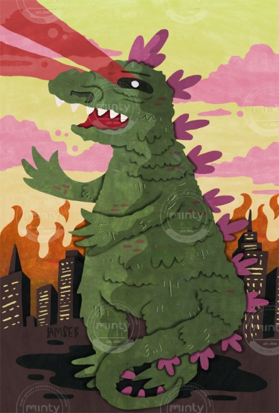 Godzilla destroying NY