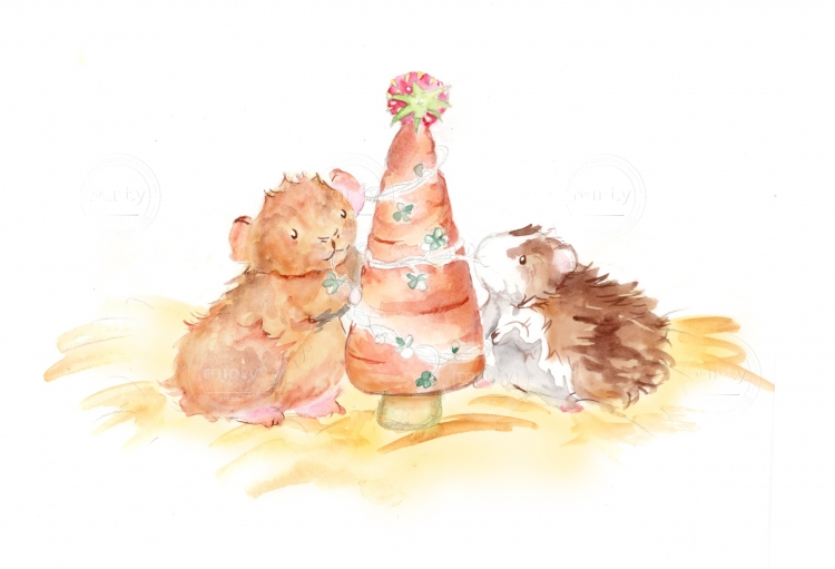 Hamsters around the Christmas tree 