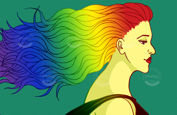 Flowing Rainbow Hair