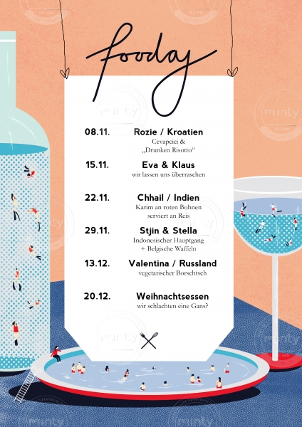 FOODAY // poster for our weekly cooking event at Hochschule Lucerne // personal project