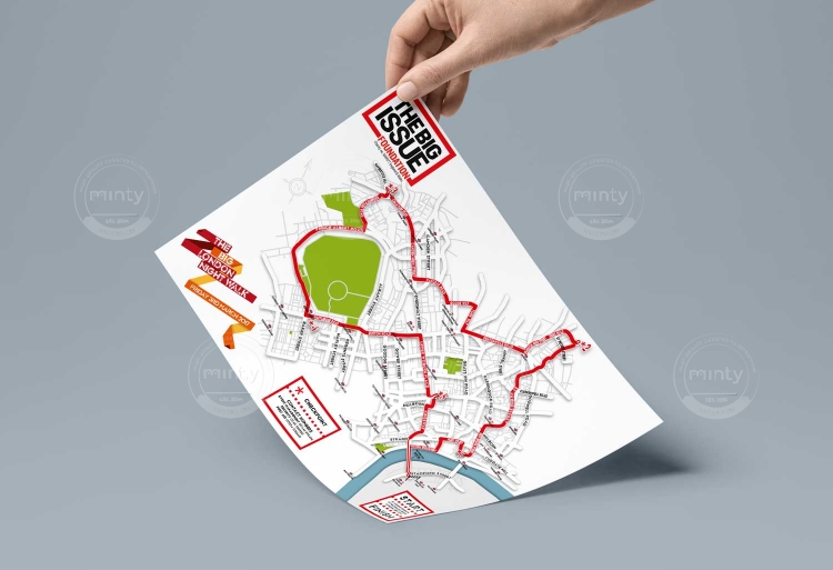 The Big London Night Walk Map design 