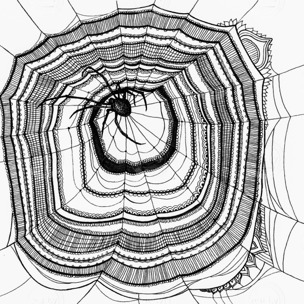 Spider Web Mehndi 1-2