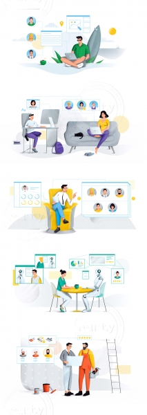 Business illustration for website