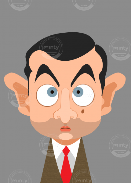 Portrait of Mr Bean, the funny guy and english man