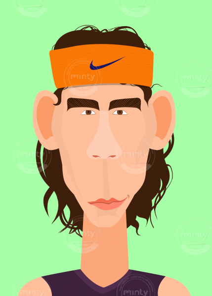 Rafael Nadal, the portrait of tennis player 
