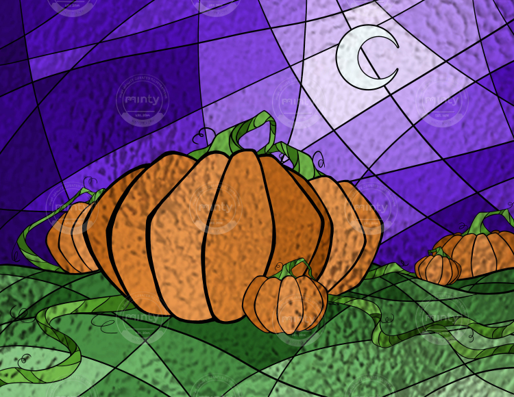 stained glass pumkin patch