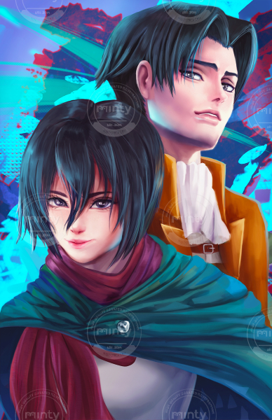 Attack-on-titan-mikasa-levi-illustration