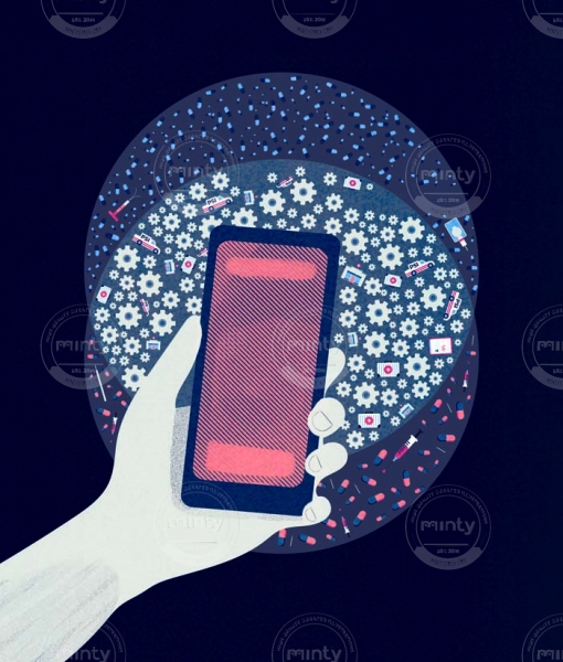 Hand holding mobile phone
