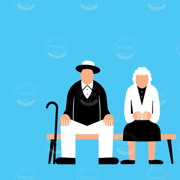 Grandparents sitting on the bench