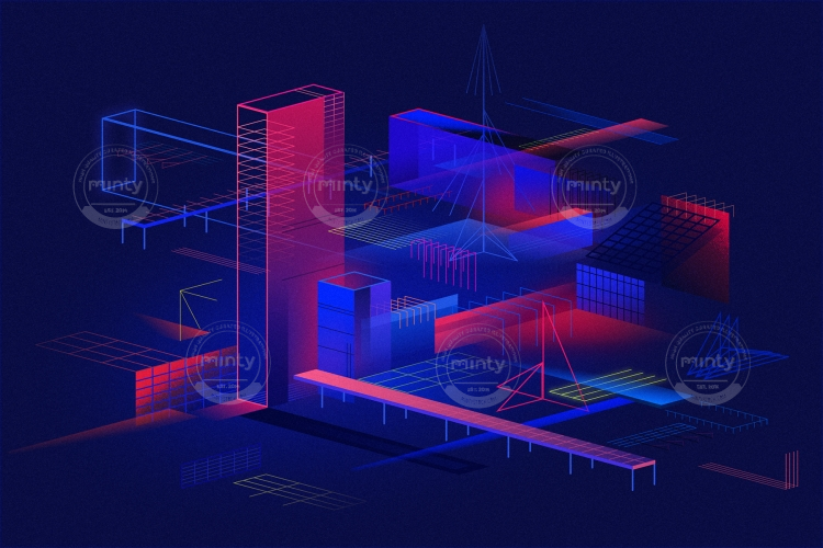 Dimetric City with Isometric View and geometric structures