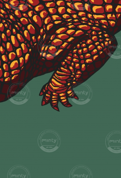 Crocodile's claw on green background