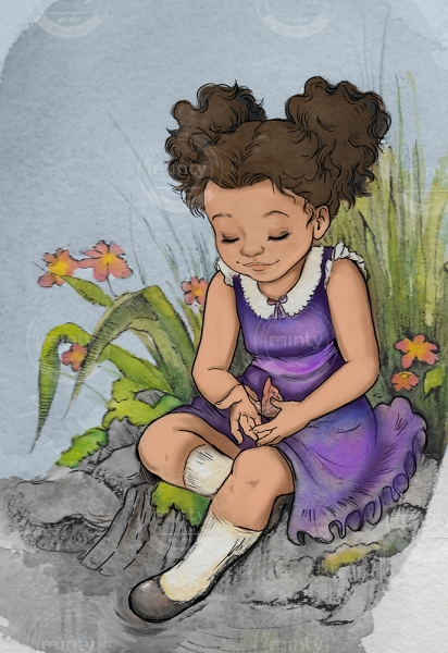 little girl by pond 1