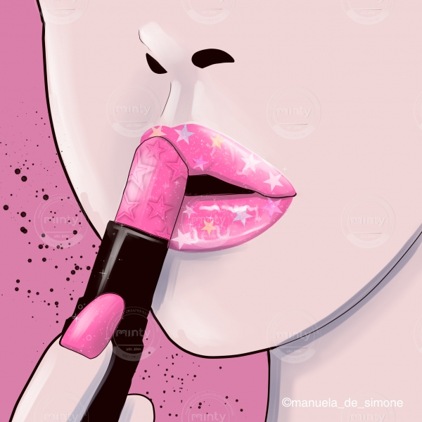 Girl Lips with Lipstick