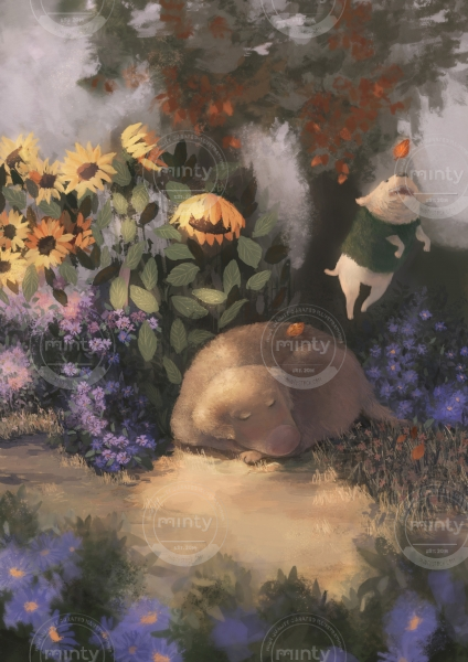 SeptemberPrint-dogs-flowers