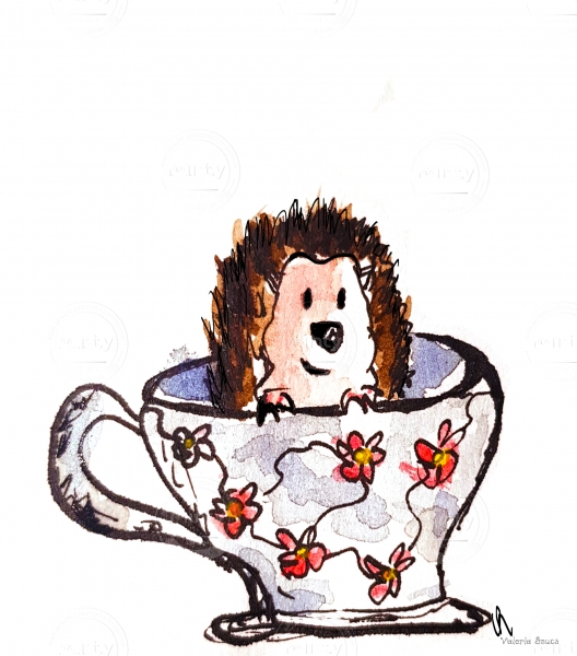 hedgehog in cup