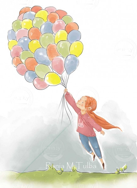 girl and balloons revision