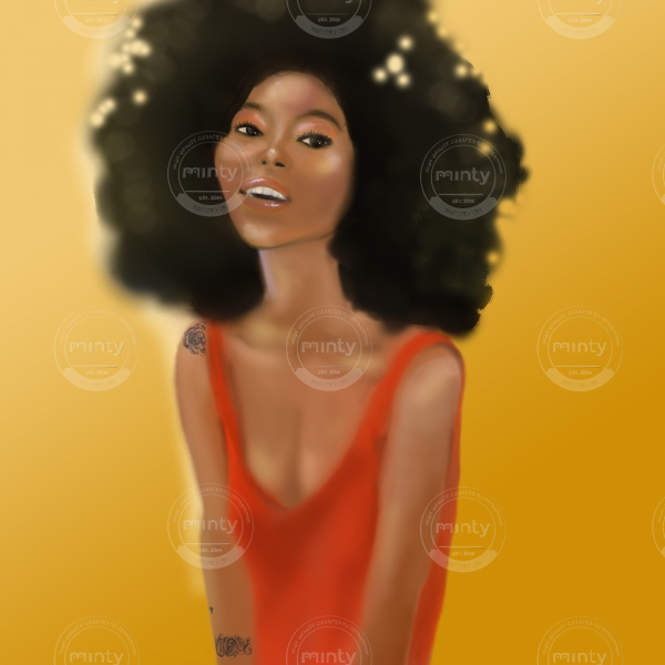 Woman With The Afro Yellow Background