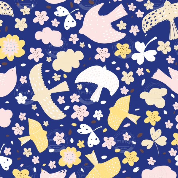 Sprin_Birds_Vectore_Pattern