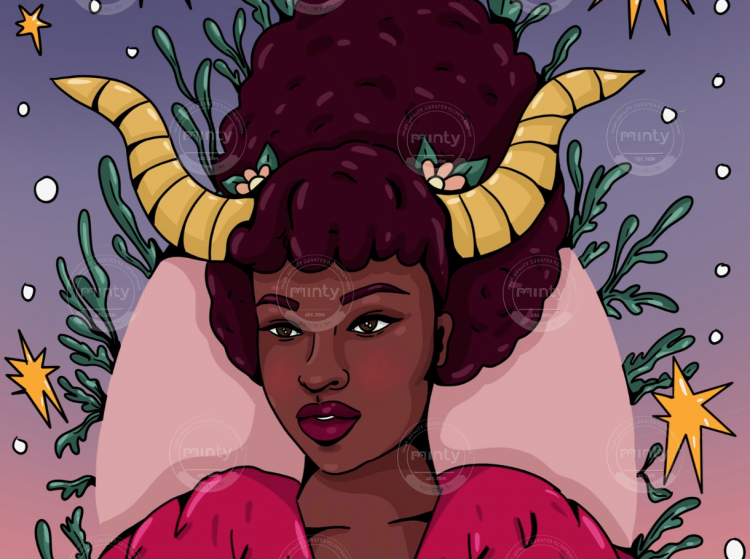 Taurus Black Girl with horns