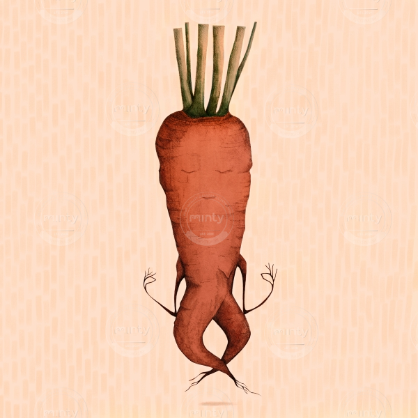 very zen carrot doing yoga