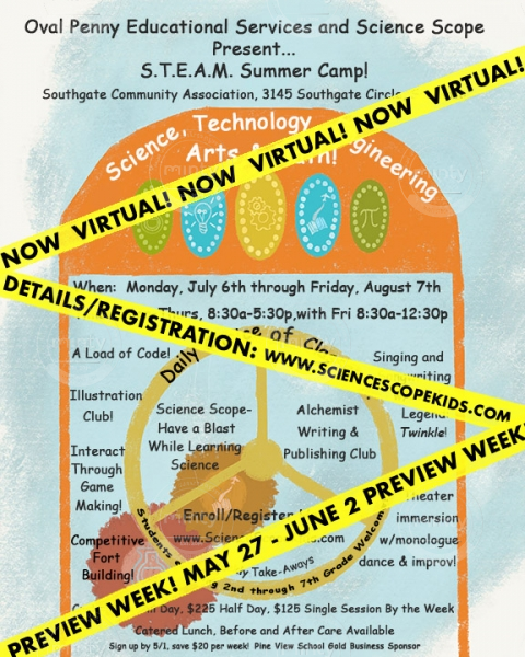 Virtual oval Penny Summer Camp Ad