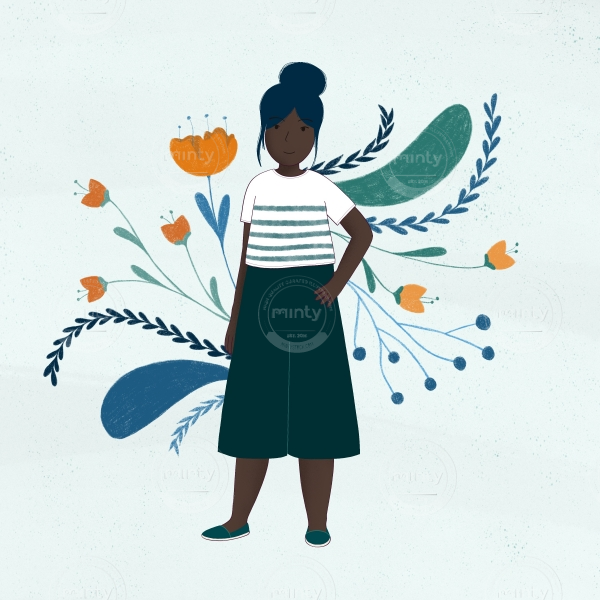 Girl with flowers