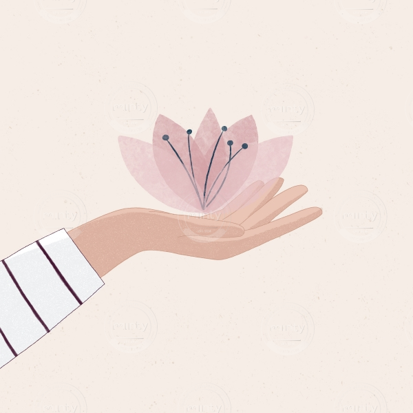 Hand holding flower