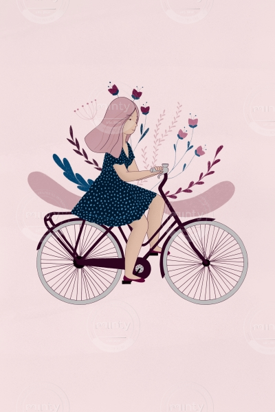Girl riding bicycle