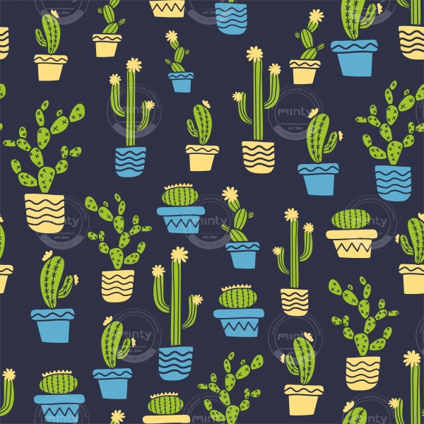 Cactus seamless pattern_darkblue-01