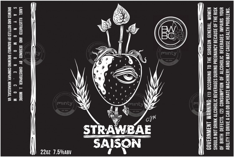 strawbae beer label