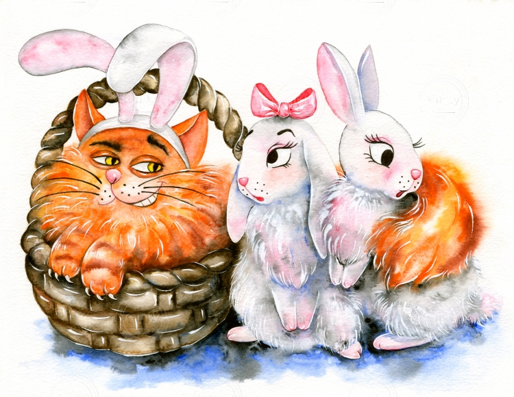 Cat and Bunnies smaller file