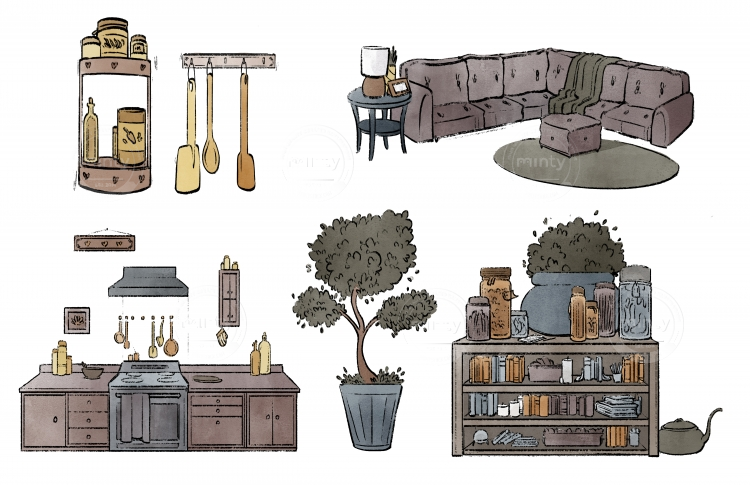 carolines apartment items