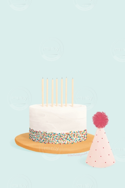 Cake and party hat