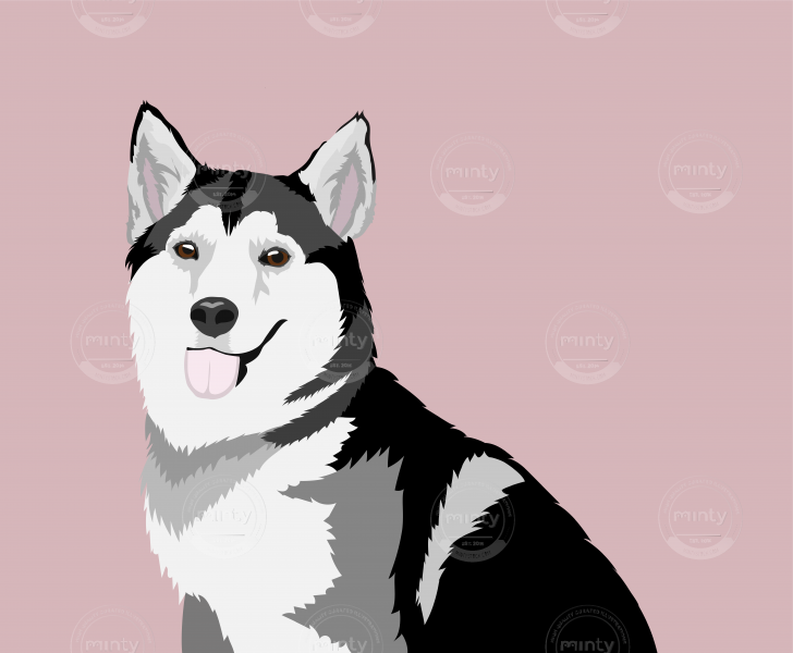 Husky portrait vector illustration