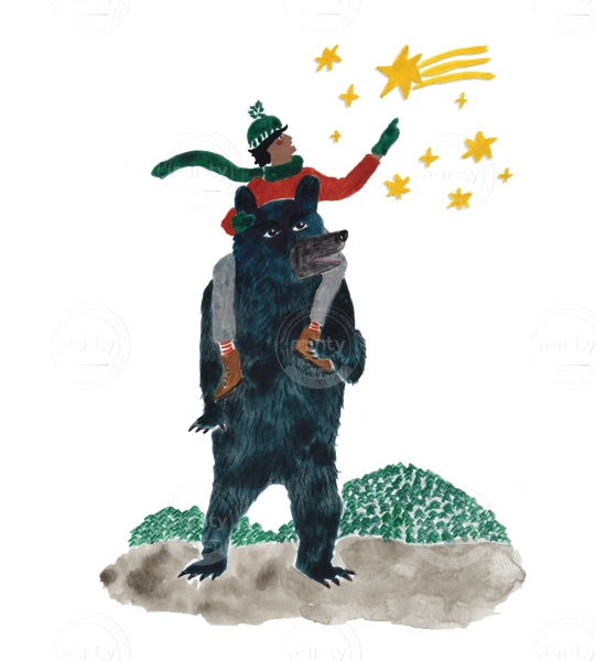 Bear, boy, stars copy