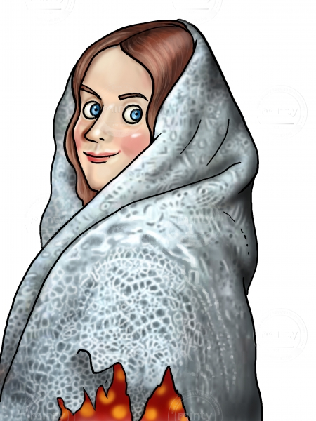 The Girl with a shawl A small size