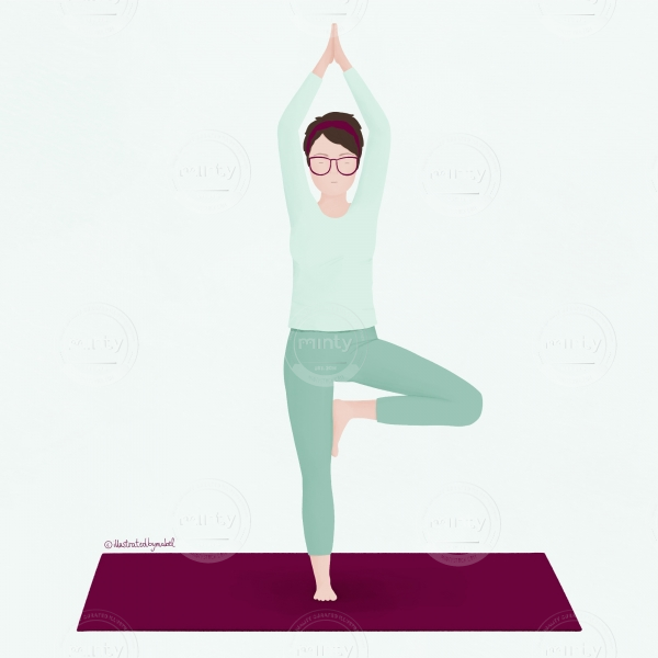 yoga illustration_vrksasana