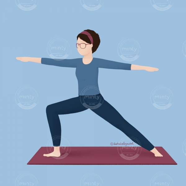 yoga illustration_virabhadrasana 2