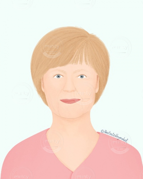 Angela Merkel illustration portrait 