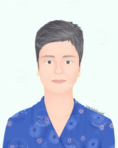 Margrethe Vestager illustration portrait