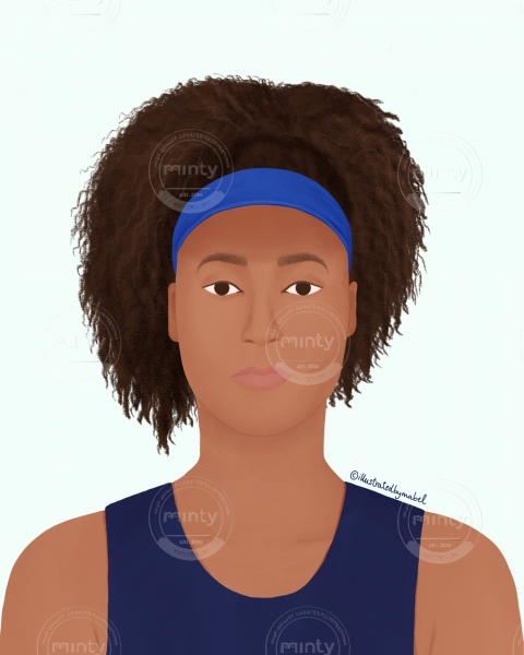 Naomi Osaka illustration portrait