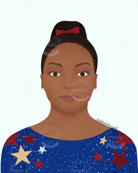 Simone Biles illustration portrait